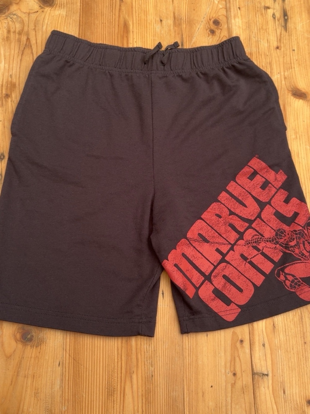 Marvel Men’s Black Shorts with Red Graphic